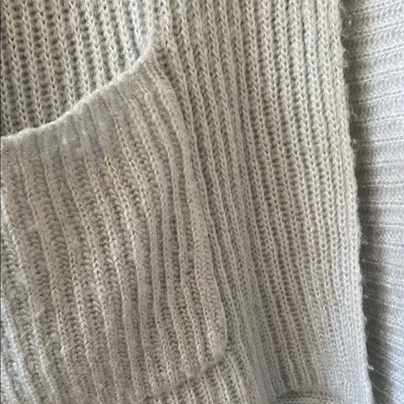 Anthropologie Wooden Ships Silver Grey Open Front Cardigan Sweater with Pockets - Picture 11 of 14